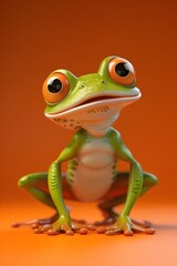 Obraz premium Curious Green Tree Frog with Expressive Eyes Gazing at the in Vibrant Environment