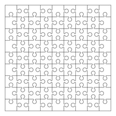 Puzzle Grid Outline. Puzzle Template for Kids Worksheet.
