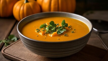  Delicious pumpkin soup with fresh herbs perfect for fall