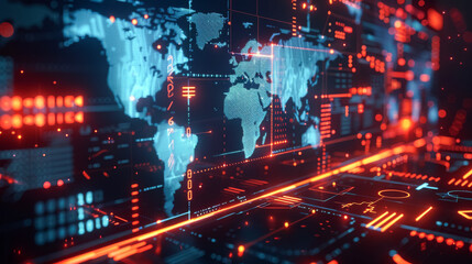 Obraz premium ネットワークでつながっている世界