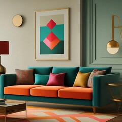 modern interior with a sofa and a lamp