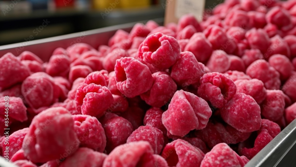 Canvas Prints  Freshly harvested raspberries ready for market