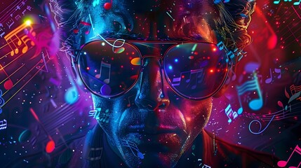 Electrifying Sensory Overload   Vibrant Neon Lights and Rhythmic Energy in Hypnotic