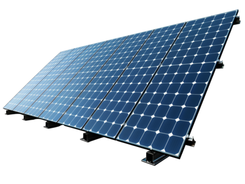 Solar panels or solar cells for health clean energy and environment isolated on transparent background