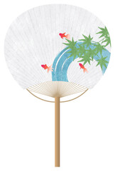 うちわ　金魚　暑中見舞い　アイコン