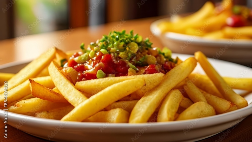 Canvas Prints  Deliciously loaded fries ready to be savored