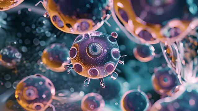 The activation of TLRs leading to the production of proinflammatory cytokines as seen in a micrograph of immune cells.