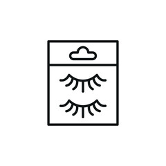 Eyelashes Package icon. Simple eyelashes package icon for social media, app, and web design. Vector illustration.