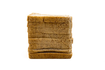 stack of slice wheat bread, isolated on white background