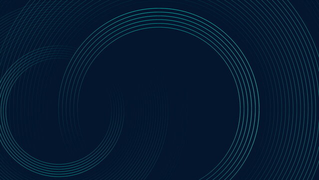 Glowing blue circular lines abstract geometric tech background