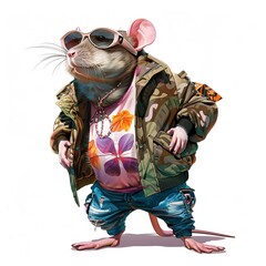 Fototapeta premium Rat global fusion fashion