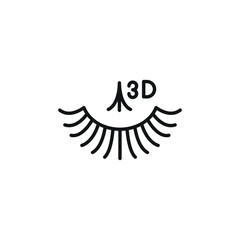 3D Eyelash Icon. Simple 3D eyelash icon for social media, app, and web design. Vector illustration