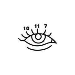 Eyelash Lengths Icon. Simple eyelash lengths icon for social media, app, and web design. Vector illustration.