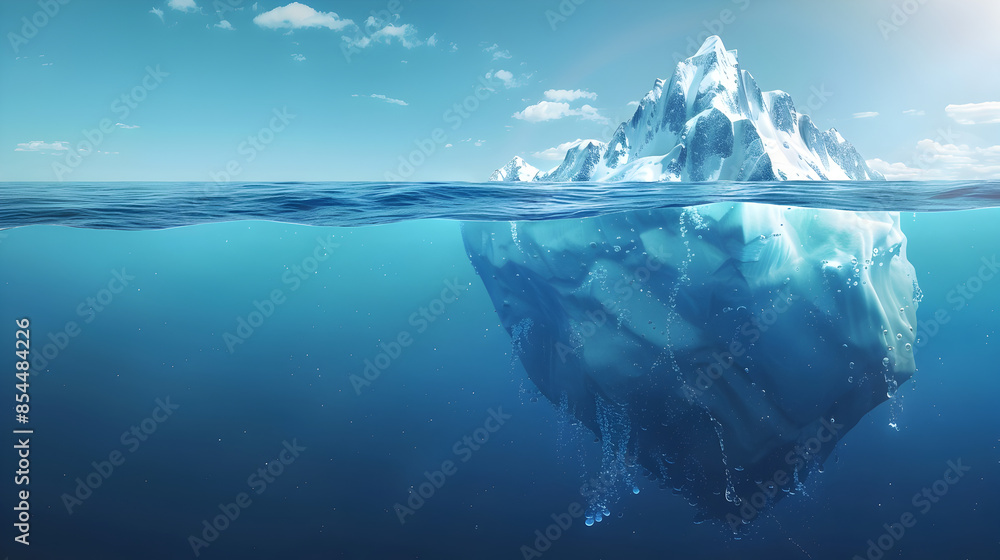 Wall mural Iceberg - Hidden Danger And Global Warming Concept.