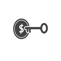 money and key icon vector design template