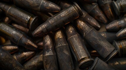 Bullets Steel ammunition for firearms with a textured pattern