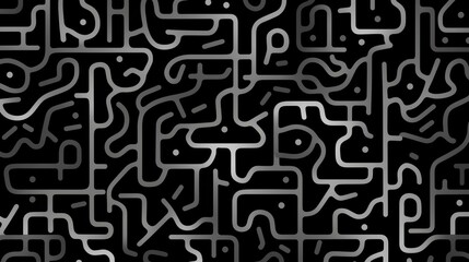 Explore an abstract geometric mesh pattern that reflects a labyrinthine network of interconnected structures.