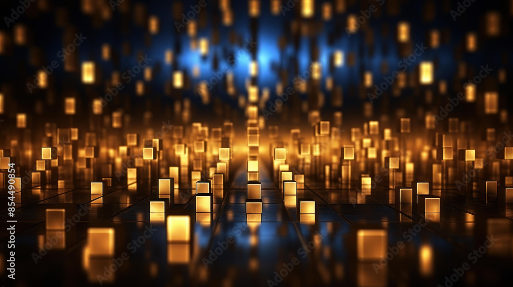 Poster abstract technology backdrop with glowing particles of light.