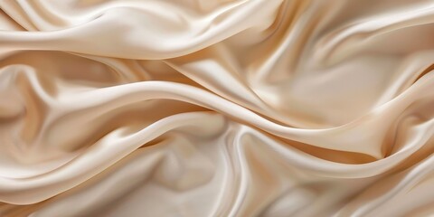 Naklejka premium Soft Beige Satin Draped Fabric