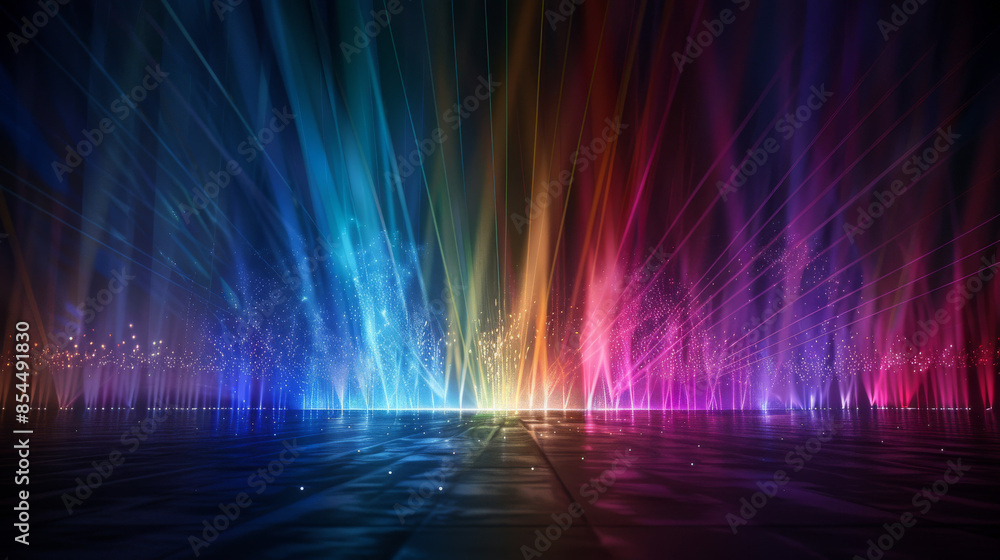 Aufkleber a vibrant digital abstract background with colorful light beams and streaks creating a dynamic and e