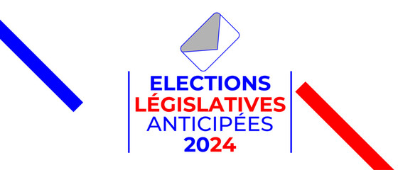 Elections législatives anticipées 2024. symbolizing active participation in EU elections. European vote vector illustration