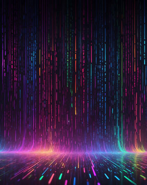 Colorful binary code illustration background