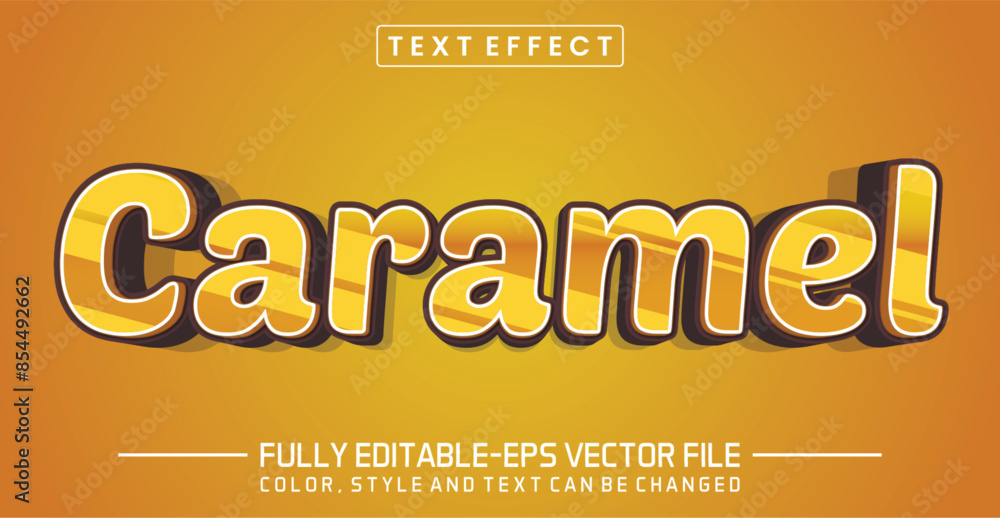 Poster caramel font text effect editable