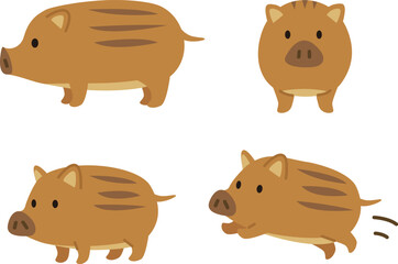 シンプルでかわいいうり坊のイラストセット