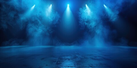 Blue Stage Lights and Fog