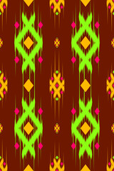 Popular Ikat Abstract Ethnic art. Seamless pattern in tribal, folk embroidery. Aztec geometric art ornament print.Design for carpet,wrapping, fabric, clothing