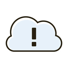 Cloud alert icon illustration on white background