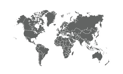 world map isolated on white background. for website layouts, background, education, precise, customizable, Travel worldwide, map silhouette backdrop, earth geography, political, reports.