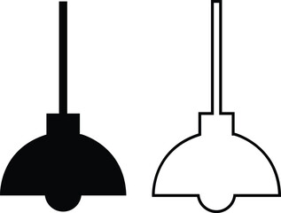 Naklejka premium Set of lamps Related black Vector flat and Line Icons. Includes such icons as bulb, Stylish modern room lights floor lamp, lantern, light, chandelier collection isolated on transparent background.