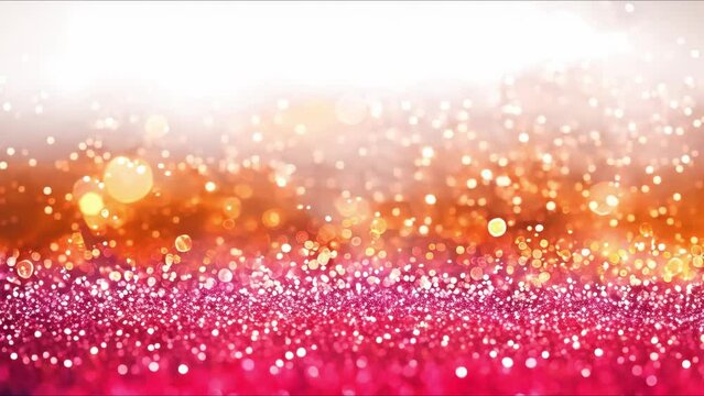 Sparkling Golden Glitter on White Backdrop: Creating a Radiant Effect. Concept Golden Glitter, White Backdrop, Radiant Effect, Sparkling, Creative Glamour