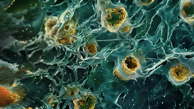 Swollen ER cisternae and fragmented ER membrane in response to cellular stress.