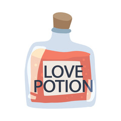 Hand drawn flat design love potion illustration