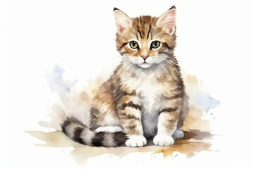 Fototapeta premium Illustration of cat art animal kitten.