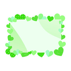 Valentines day frame, cute heart border design