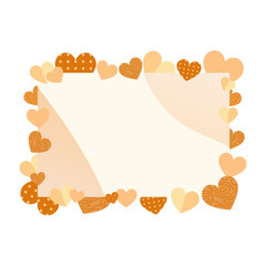 Valentines day frame, cute heart border design