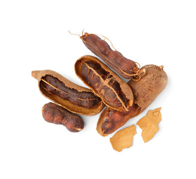 Tasty tamarinds on white background