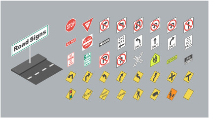 isometric road signs © Hayato Tanimoto