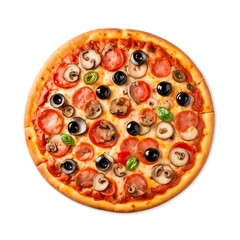 pizza from top view food photography
