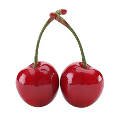 cherry pair clipart, summer fruit item, , red, isolated on white background