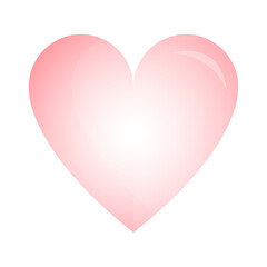 Glossy heart illustration on white background