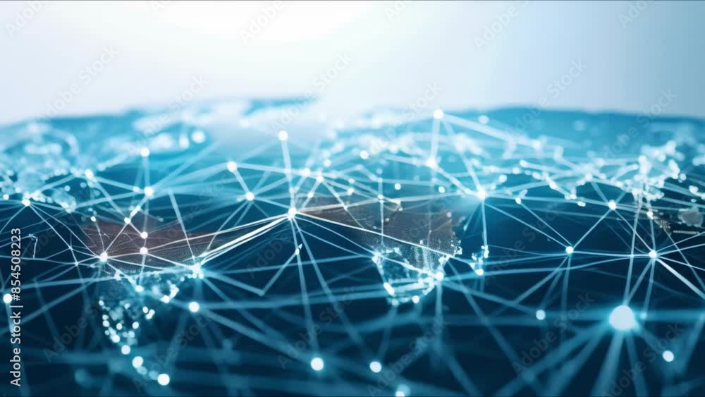 Aufkleber abstract 3d network connecting people online in a global community. concept virtual networking, glob