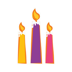 Birthday party colorful candles concept Holiday and festival symbol Decor element