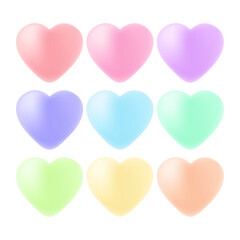 hearts icon illustration isolated set on white background