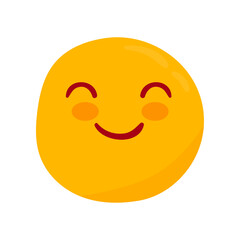 Hand drawn emoji illustration on white background