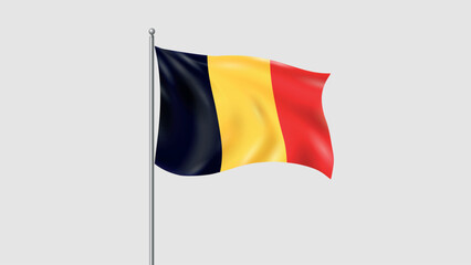 Waving National Flag Of Belgium. 3D Flag Vector