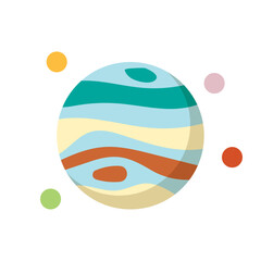 cute hand drawn planets on white background